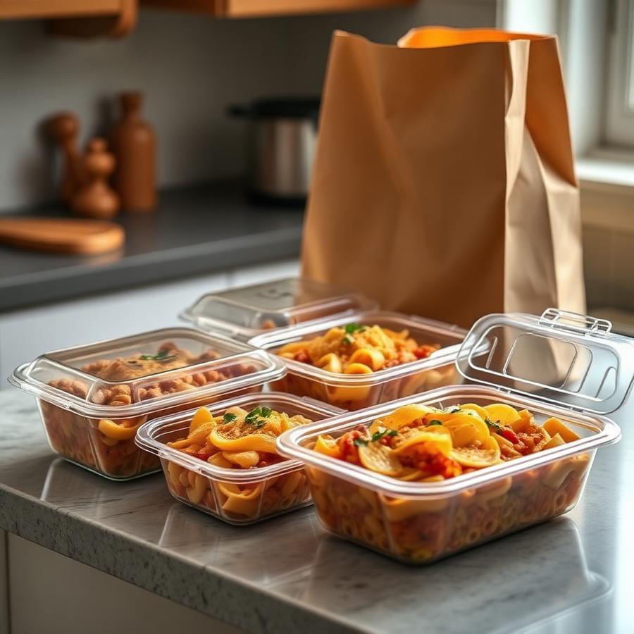Comida italiana casera envasada lista para llevar
